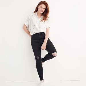 Madewell 9" Mid-Rise Skinny Jeans in Black Sea, size 27